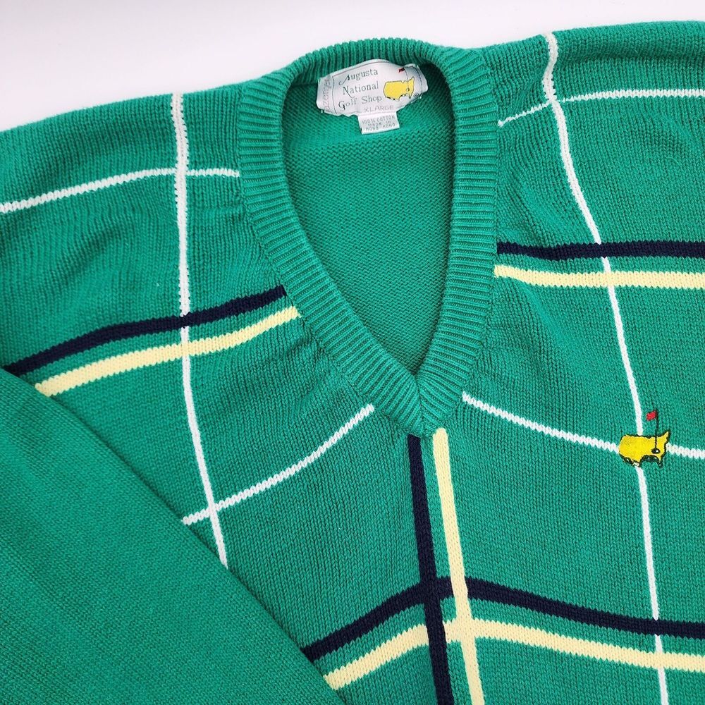 VTG 90s Slazenger Augusta National The Masters Golf‎ Sweater XL Multicolor Men's
